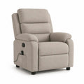 Fauteuil relax massant manuel 1 place en tissu beige et métal noir, 92 × 94 × 105 cm